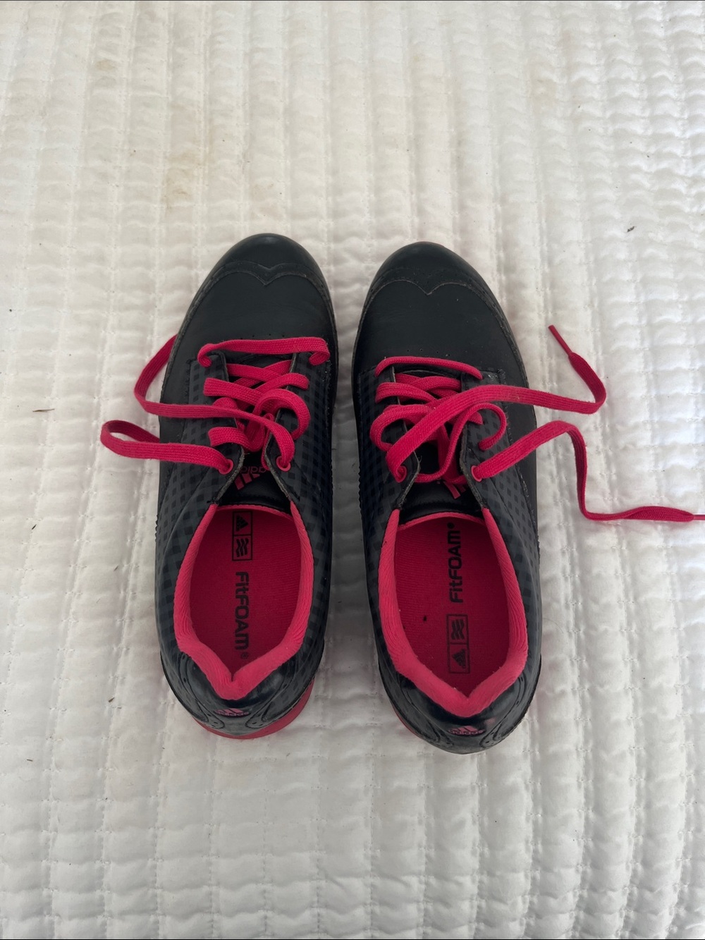 Adidas Black Athletic golf ⛳️ Shoes with Pink Accents